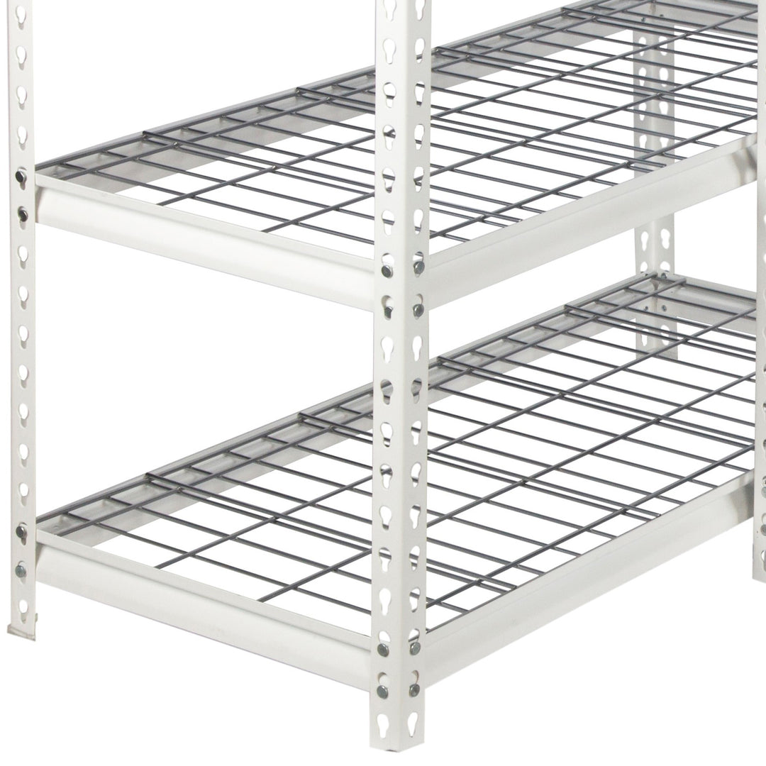 Pachira 60"W x 72"H 5 Shelf Steel Shelving for Home and Office Organizing, White