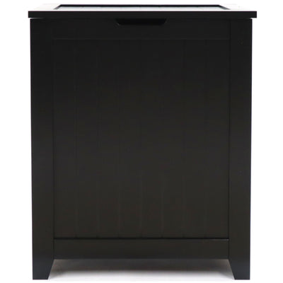 Redmon Country Wainscot Style Clothes Hamper, Laundry Basket with Lid, Black - VMInnovations