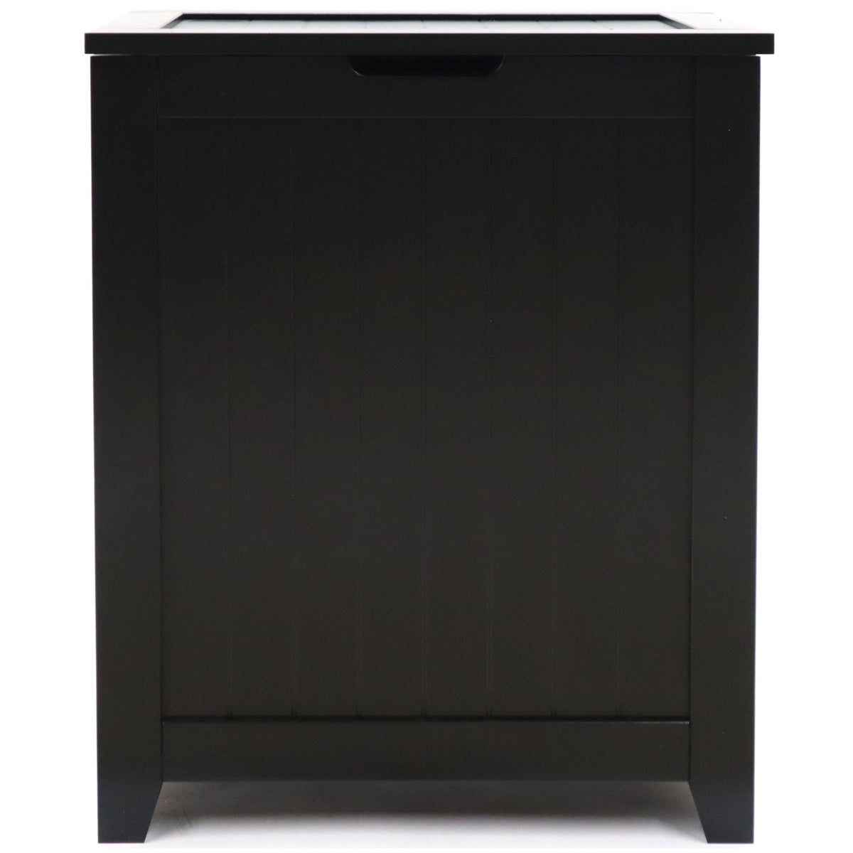 Redmon Country Wainscot Style Clothes Hamper, Basket with Lid, Black(Open Box)