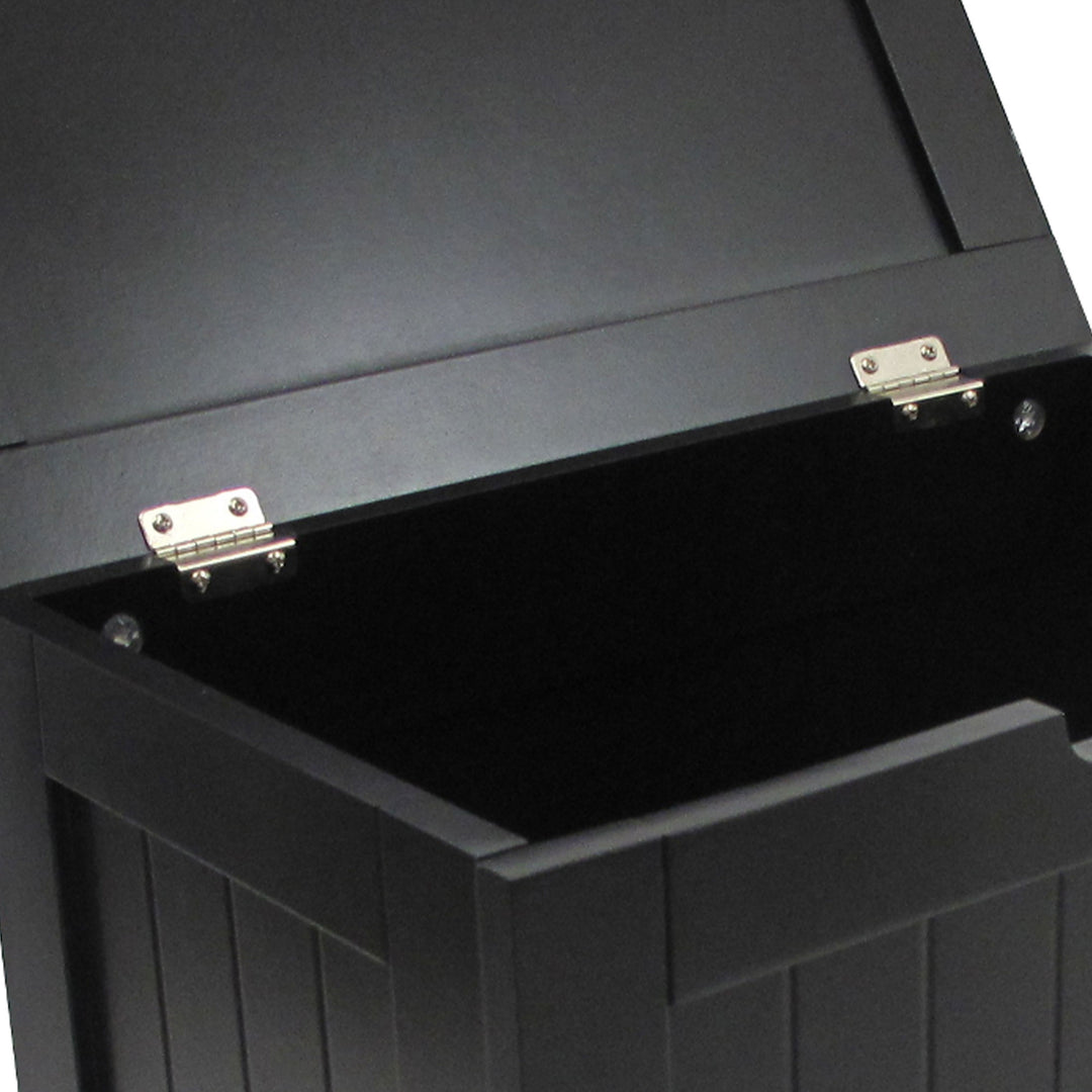 Redmon 18''x11.25''x23.25'' Country Wainscot Wooden Clothes Hamper, Black (Used) - VMInnovations