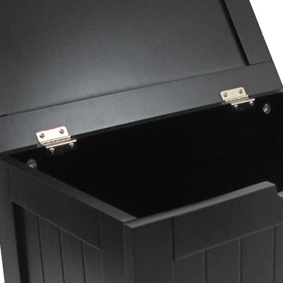 Redmon 18''x11.25''x23.25'' Country Wainscot Wooden Clothes Hamper, Black (Used) - VMInnovations