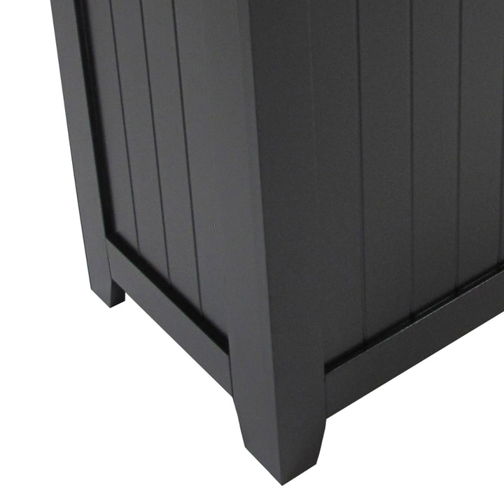 Redmon Country Wainscot Style Clothes Hamper, Laundry Basket with Lid, Black - VMInnovations
