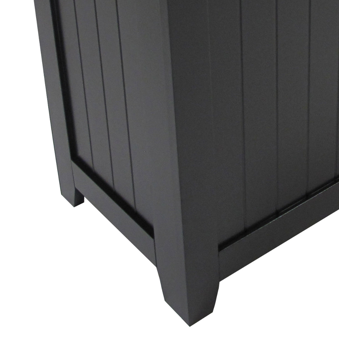 Redmon 18''x11.25''x23.25'' Wainscot Wooden Clothes Hamper, Black (Open Box)