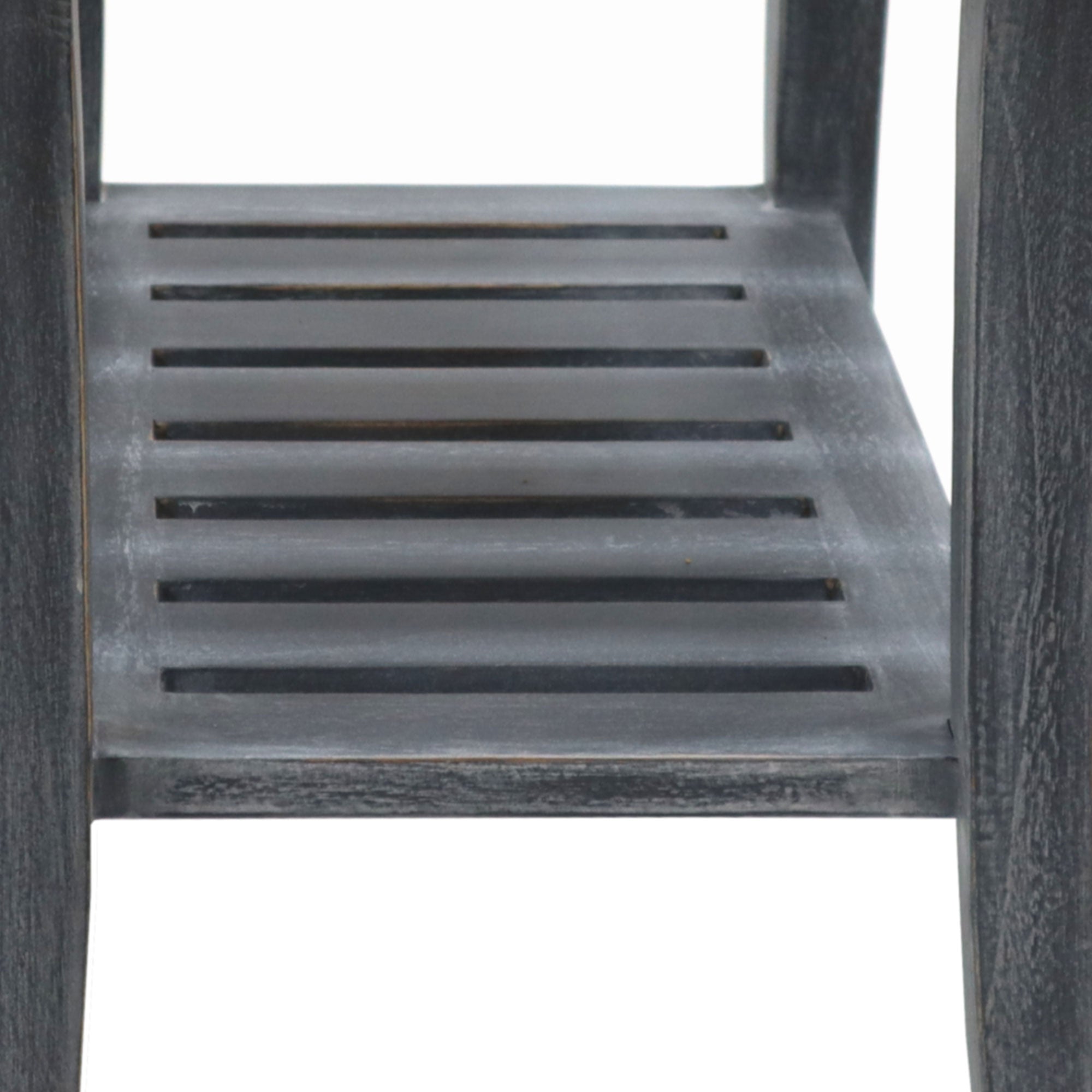 20'' x 13.5'' x 17.5'' Contemporary Teak Wooden Bench, Weathered Gray (Used) - VMInnovations