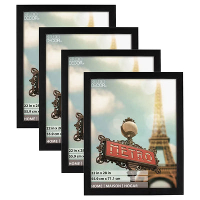 Studio Decor Home Collection 22" x 28'' Hanging Picture Frame, Black (4 Pack) - VMInnovations