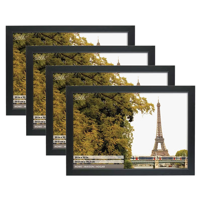 Home Collection 30" x 20'' Hanging Picture Frame, Black (4 Pack) (Used)