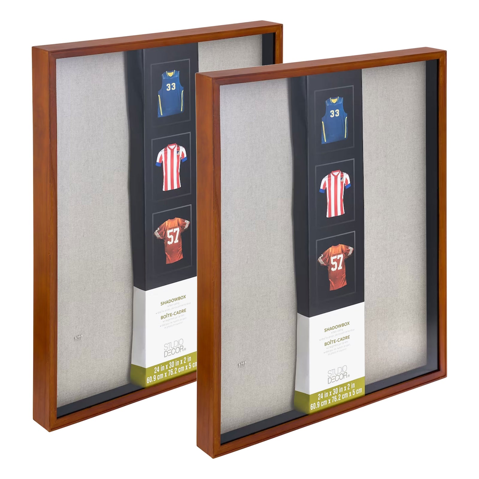 Studio Decor 24"x30" Large Easy Back Loading Shadow Box Frame, Walnut(2pk)(Used) - VMInnovations