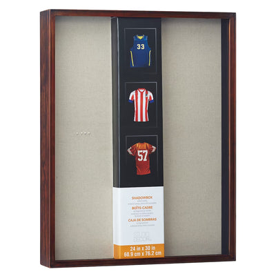 Studio Decor 24"x30" Large Easy Back Loading Shadow Box Frame, Walnut(2pk)(Used) - VMInnovations