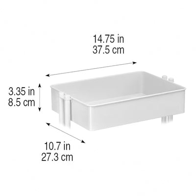 Lexington 3 Tier Rolling Cart for Home & Office Organization, White (Open Box) - VMInnovations