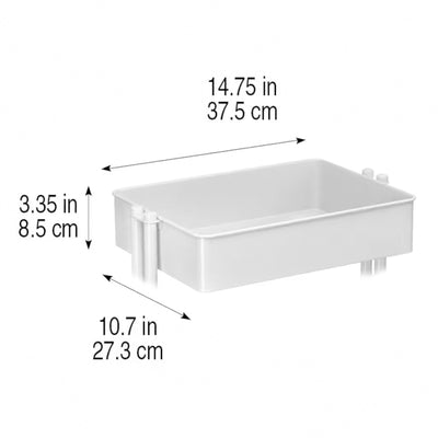 Lexington 3 Tier Rolling Cart for Home & Office Organization, White (Open Box)