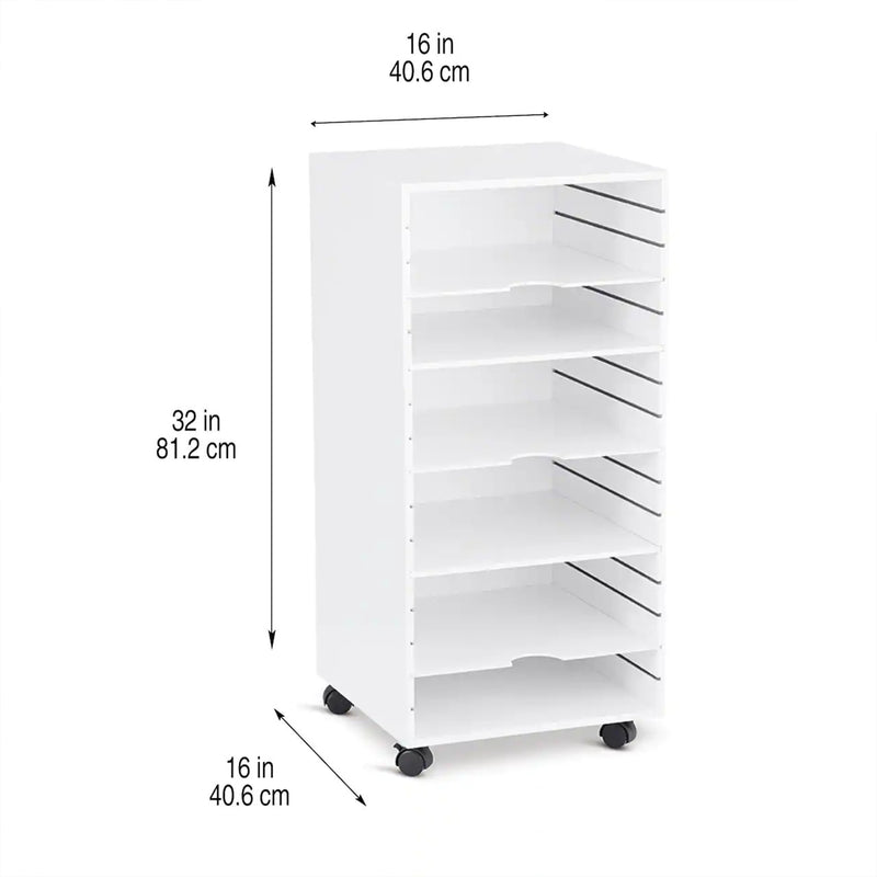 Simply Tidy Modular Mobile Panel Tower for Home and Office Organization, White