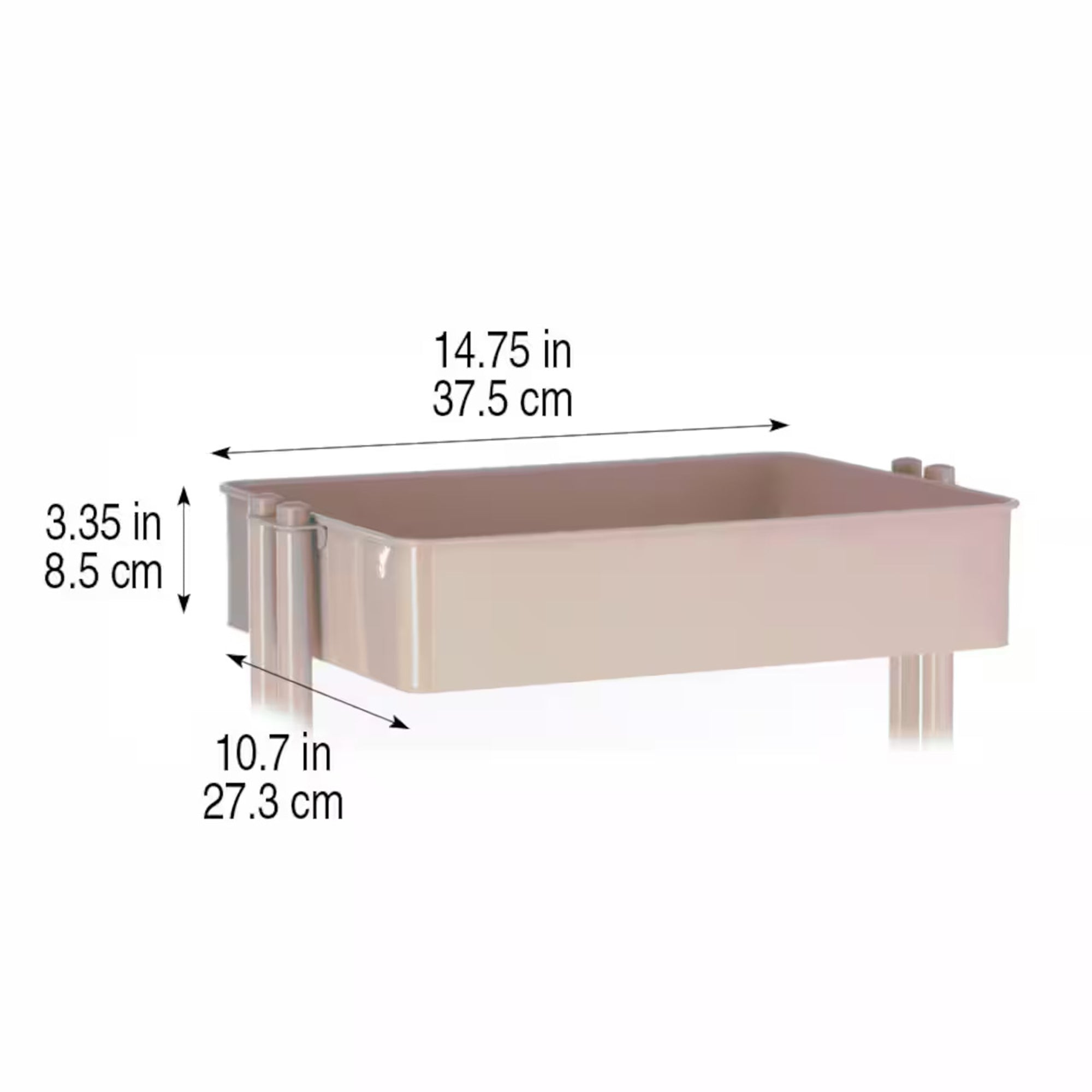 Simply Tidy 3 Tier Home or Office Organization Rolling Cart, Rose Gold(Open Box) - VMInnovations