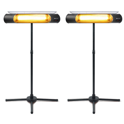 Sengoku HeatMate Weatherproof Graphite Patio Heater with Remote, Black (2 Pack) - VMInnovations