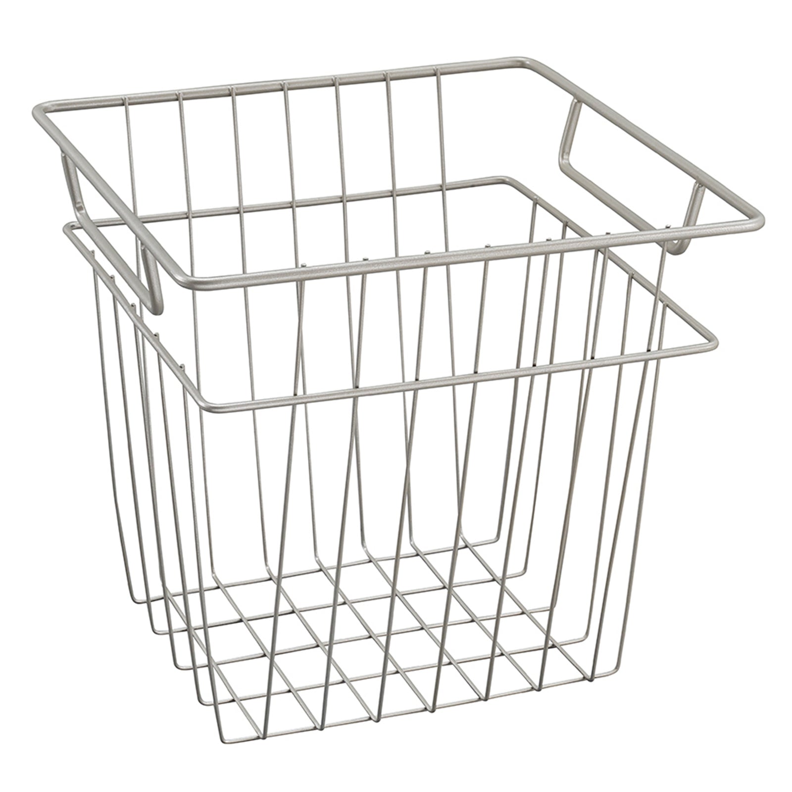 ClosetMaid Cubeicals 10.7"W x 10.2"H Steel Wire Storage Bin w/Handles, Nickel - VMInnovations