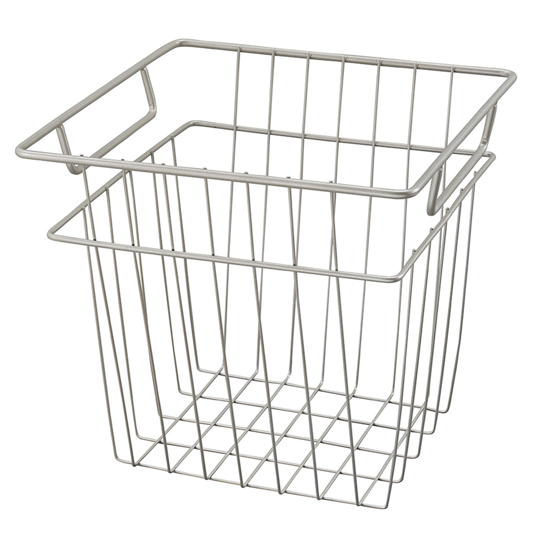 ClosetMaid Cubeicals 10.7"W x 10.2"H Steel Wire Storage Bin w/Handles, Nickel