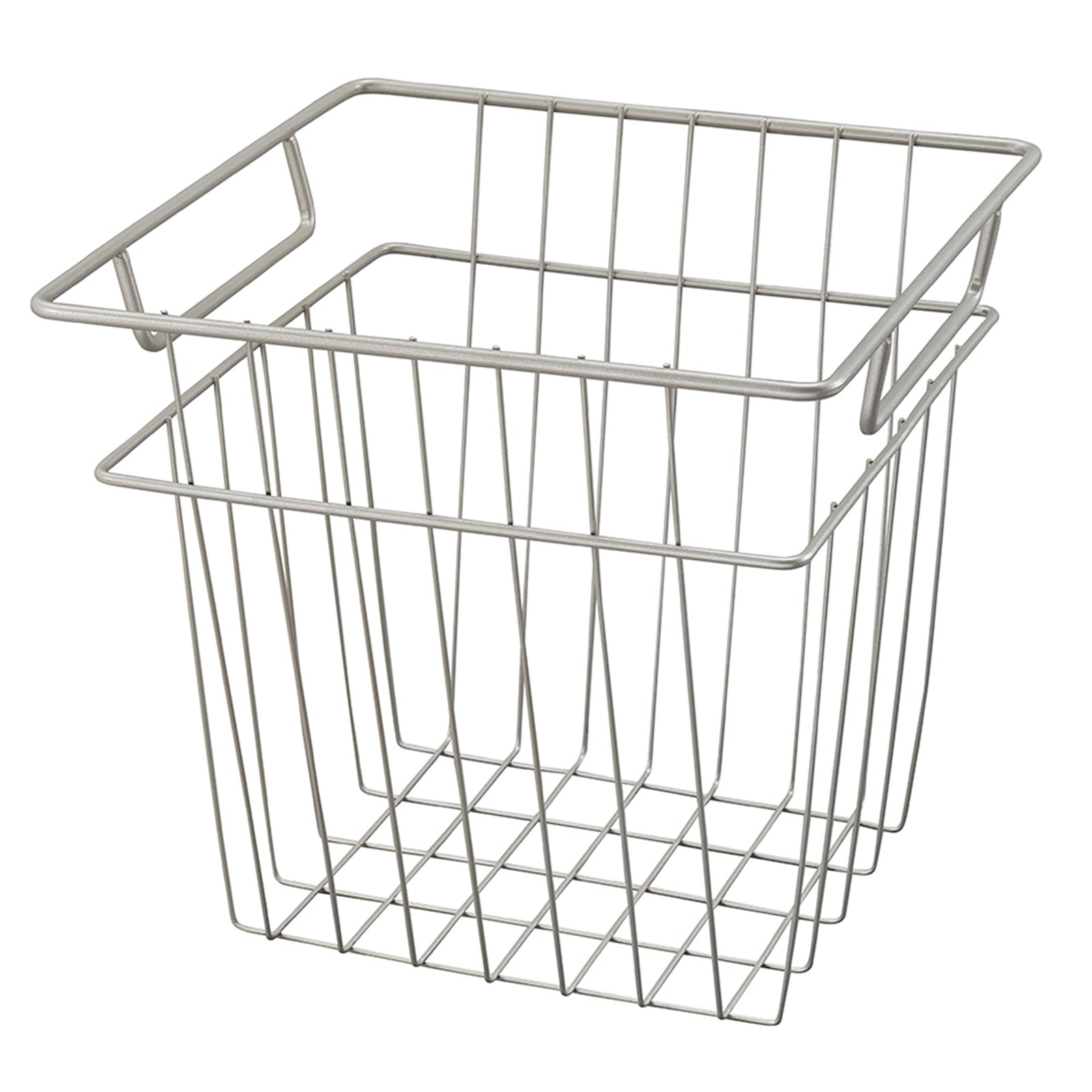ClosetMaid Cubeicals 10.7"W x 10.2"H Steel Wire Storage Bin w/Handles, Nickel - VMInnovations