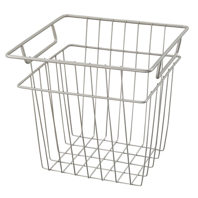 ClosetMaid Cubeicals 10.7"W x 10.2"H Steel Wire Storage Bin w/Handles, Nickel - VMInnovations