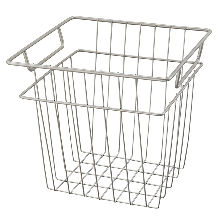 ClosetMaid Cubeicals 10.7"W x 10.2"H Steel Wire Storage Bin w/Handles, Nickel