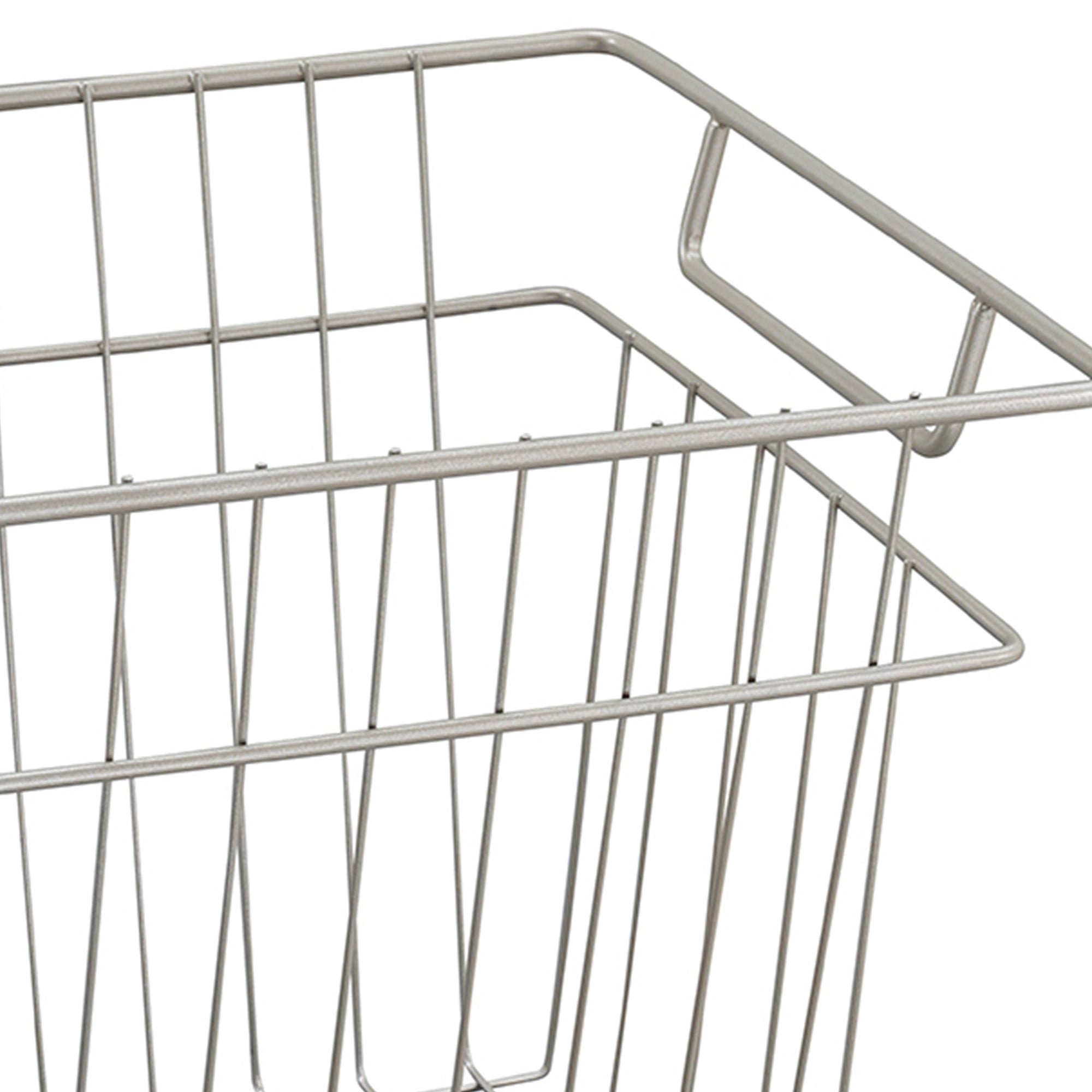 ClosetMaid Cubeicals 10.7"W x 10.2"H Steel Wire Storage Bin w/Handles, Nickel - VMInnovations