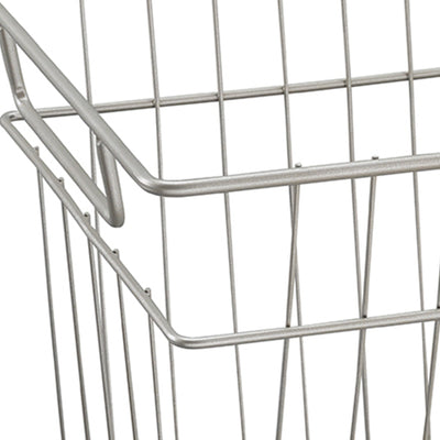 ClosetMaid Cubeicals 10.7"W x 10.2"H Steel Wire Storage Bin w/Handles, Nickel - VMInnovations