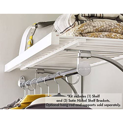 ClosetMaid Ventilated 48 x 12" Home Storage Versatile Closet Shelf Unit, White - VMInnovations