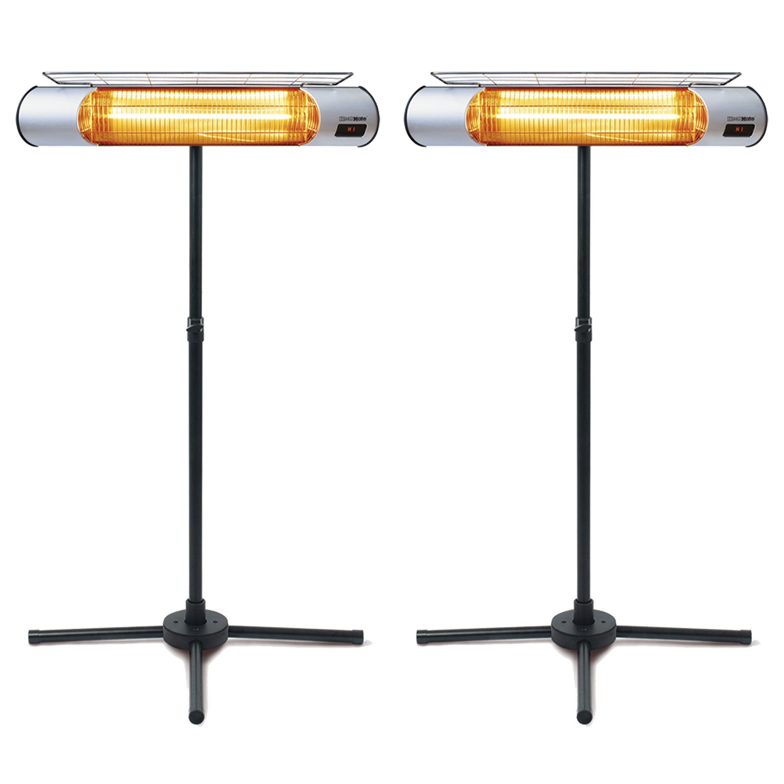 Sengoku HeatMate Weatherproof Graphite Patio Heater with Remote, Silver (2 Pack) - VMInnovations