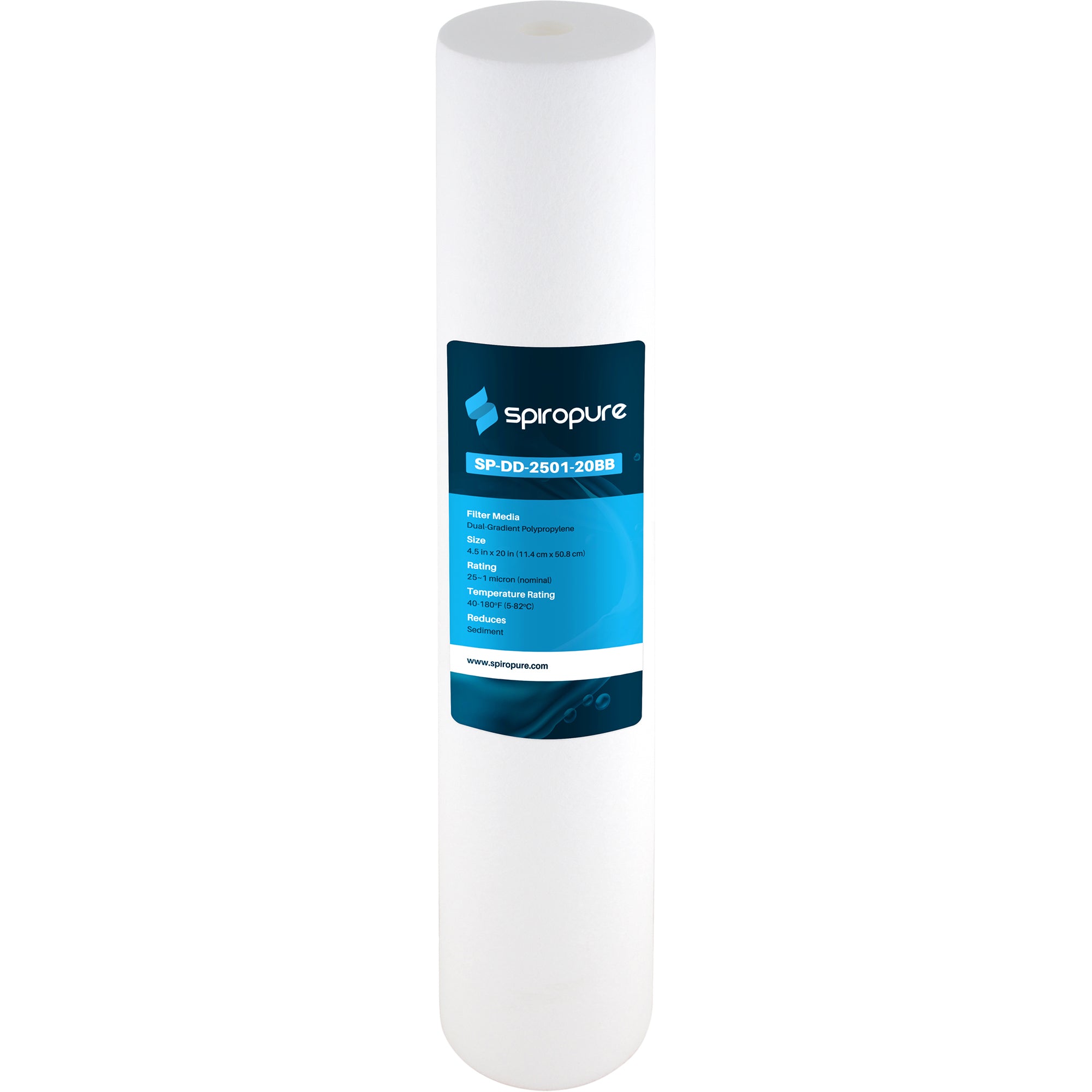 SpiroPure 20 x 4.5" Dual Gradient Polypropylene Water Filter, 1 Micron (6 Pack) - VMInnovations