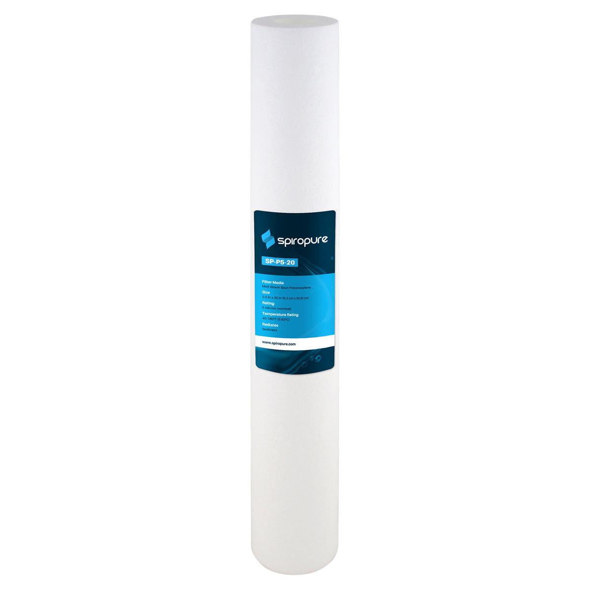 SpiroPure 20 x 2.5" Melt Blown Water Filter, 5 Micron (20 Pack) (Open Box)