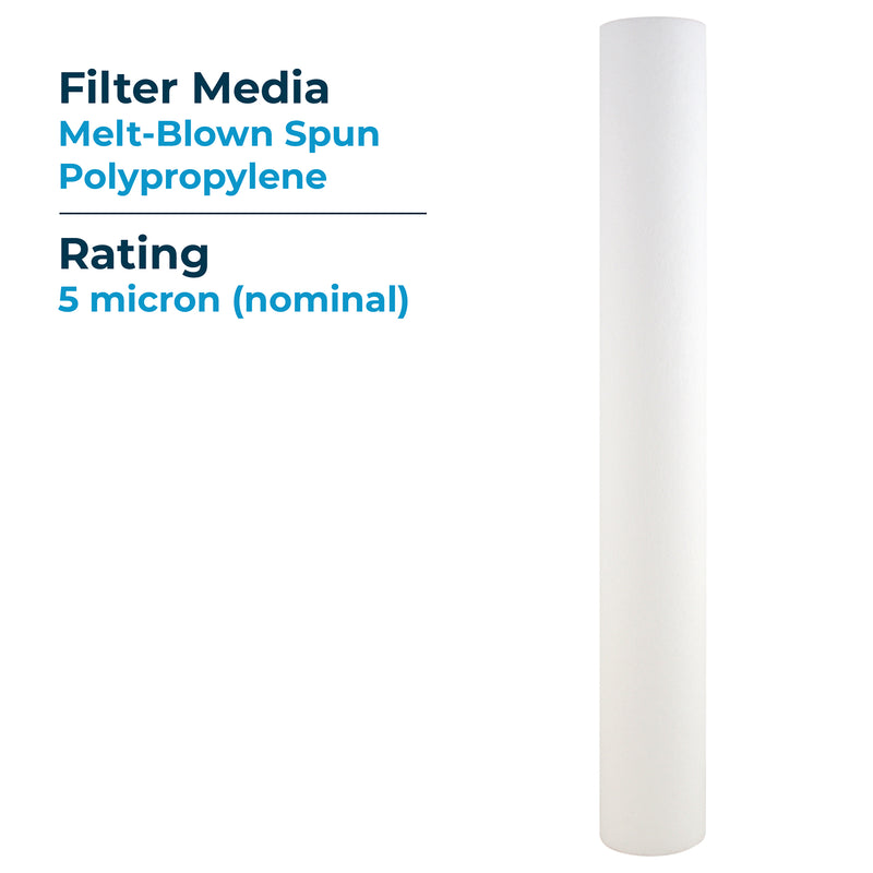 SpiroPure 20 x 2.5" Melt Blown Water Filter, 5 Micron (20 Pack) (Open Box)