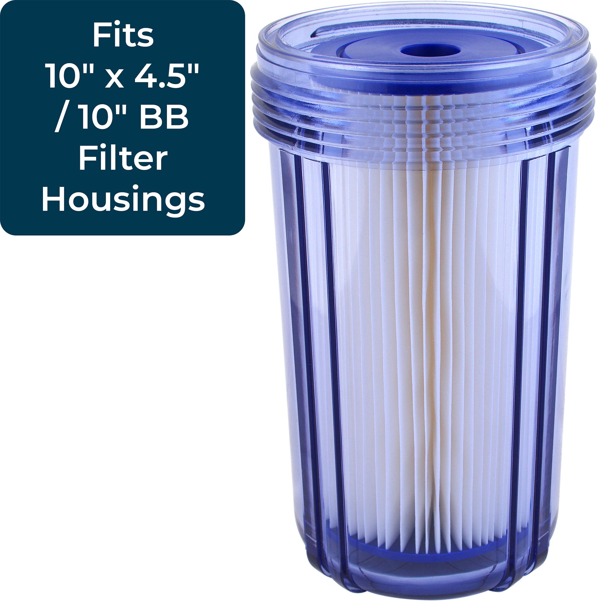 SpiroPure 10 x 4.5" Pleated Polyester Water Filter Cartridge, 30 Micron (8 Pack) - VMInnovations