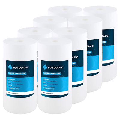 SpiroPure 10x4.5" Dual Gradient Polypropylene Filter,50 Micron(8 Pack)(Open Box)