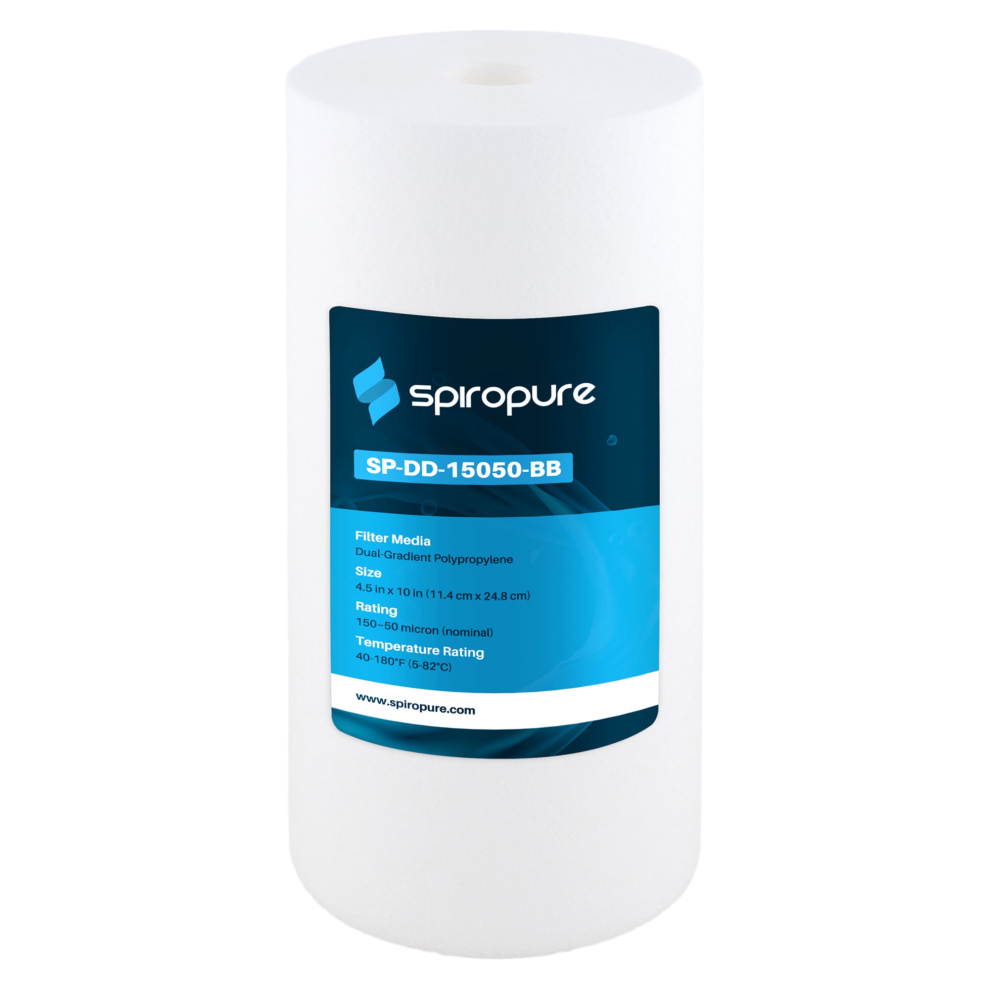 SpiroPure 10x4.5" Dual Gradient Polypropylene Filter,50 Micron(8 Pack)(Open Box)