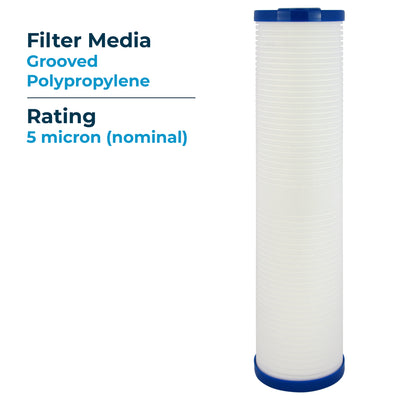 SpiroPure 20 x 4.5" Sediment Water Filter Cartridge, 5 Micron (6 Pk) (Open Box)
