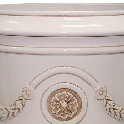 Southern Patio Porter 15" Round Resin Outdoor Pot Planter, Ivory White (2 Pack)