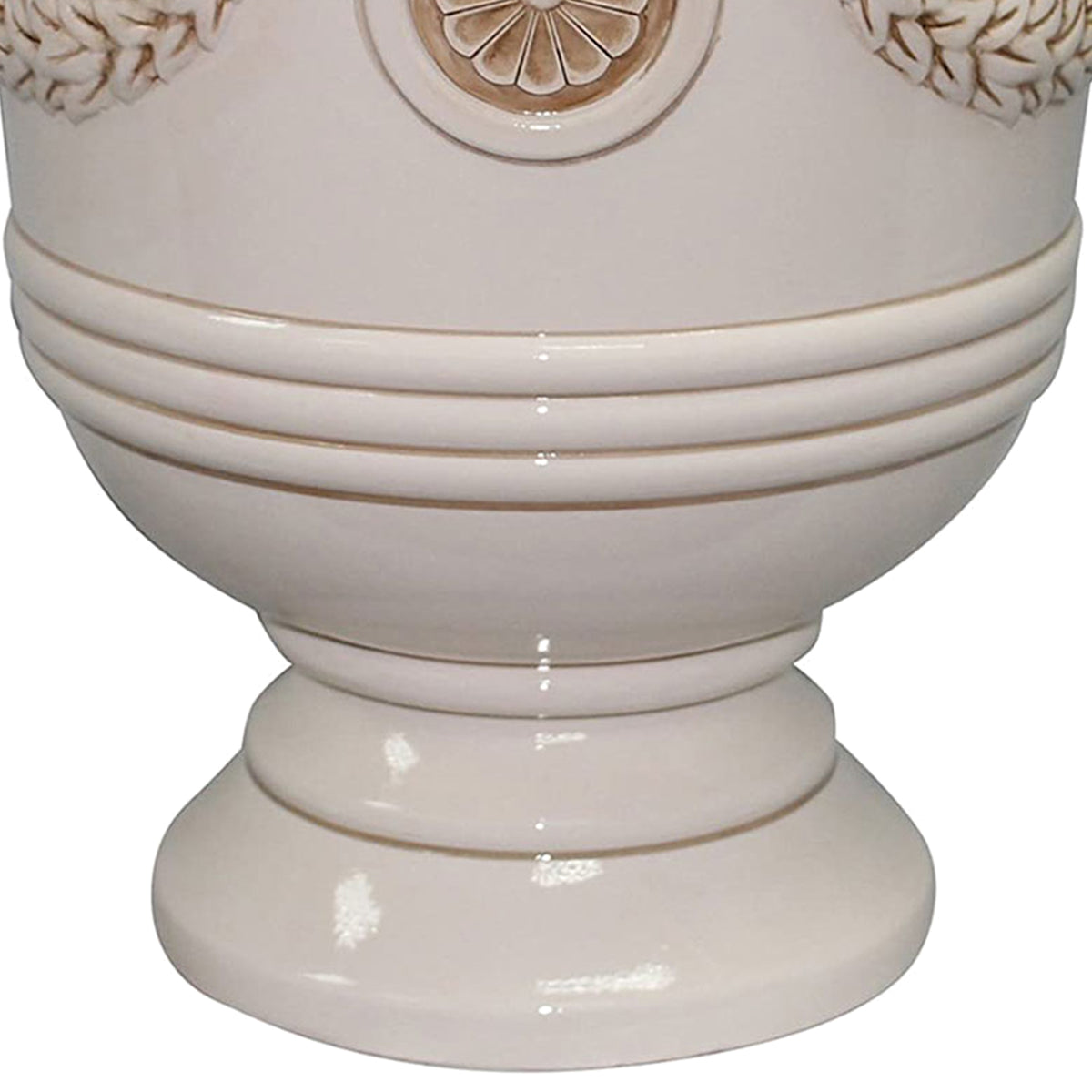 Southern Patio Porter 15" Round Resin Outdoor Pot Planter, Ivory White (2 Pack)
