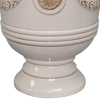 Southern Patio Porter 15" Round Resin Outdoor Pot Planter, Ivory White (2 Pack)