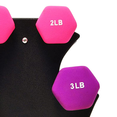 BalanceFrom Fitness 2, 3, & 5lb Neoprene Coated Dumbbell Set with Stand (Used)