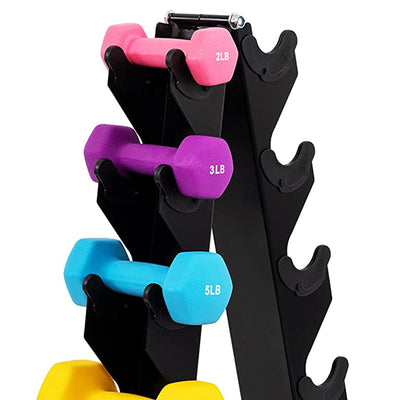 BalanceFrom 2, 3, 5, 8 & 10lb Neoprene Coated Dumbbell Set w/Rack (Open Box) - VMInnovations