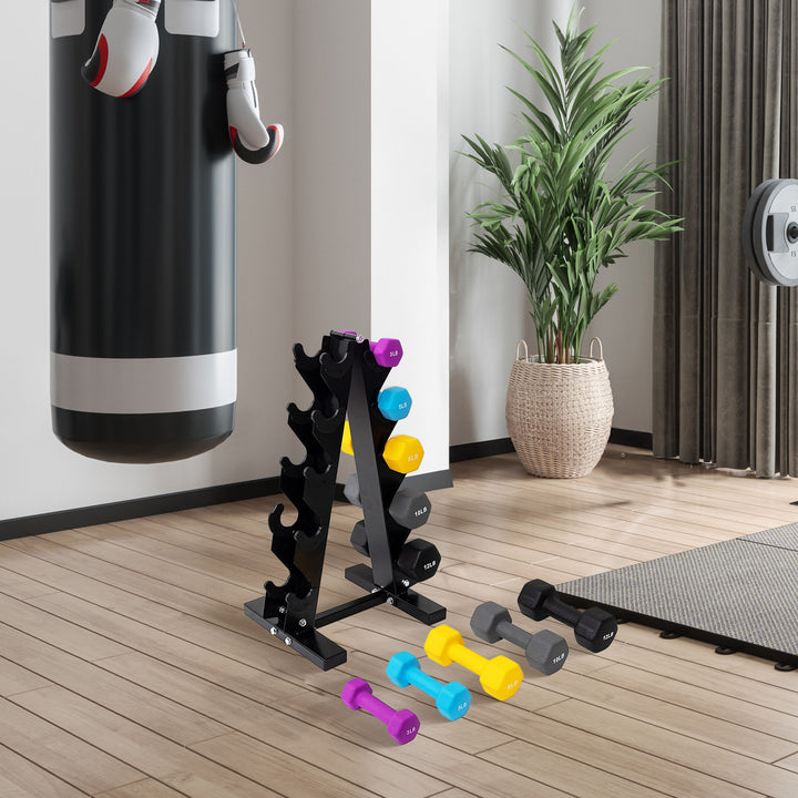 BalanceFrom Fitness 3, 5, 8, 10 & 12lb Neoprene Dumbbell Set w/Stand (Used)