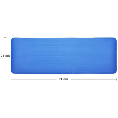 BalanceFrom GoCloud 1" Extra Thick Exercise Yoga Mat with Carrying Strap, Blue
