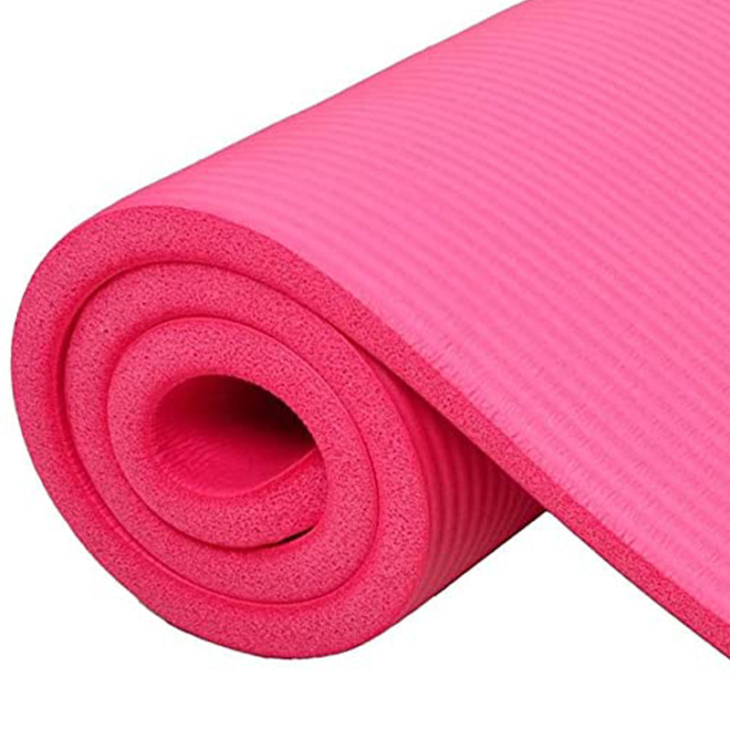 GoCloud 1" Extra Thick Exercise Yoga Mat with Carrying Strap, Pink (Open Box)