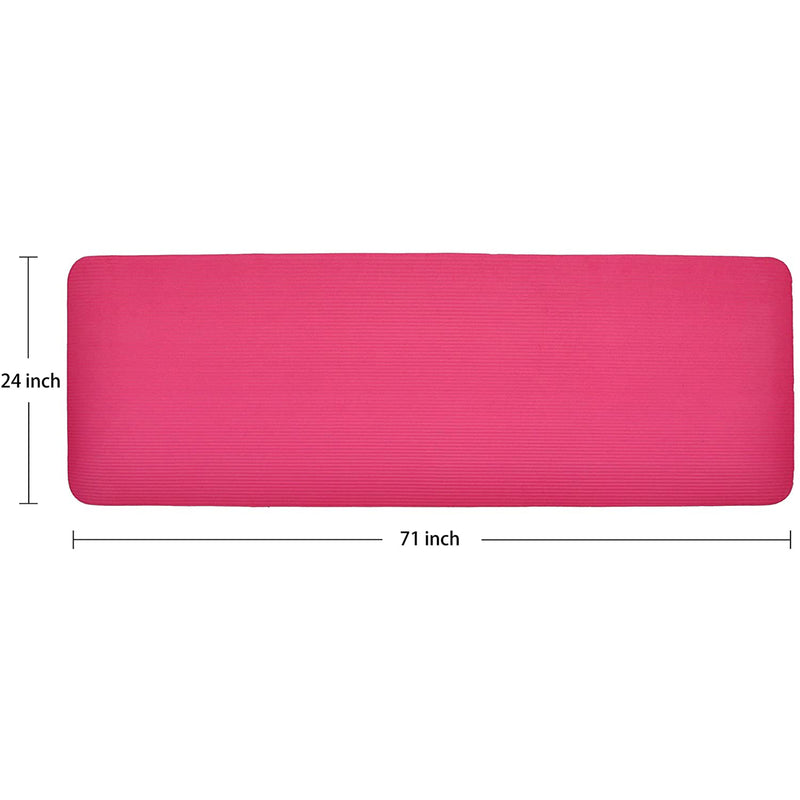 GoCloud 1" Extra Thick Exercise Yoga Mat with Carrying Strap, Pink (Open Box)