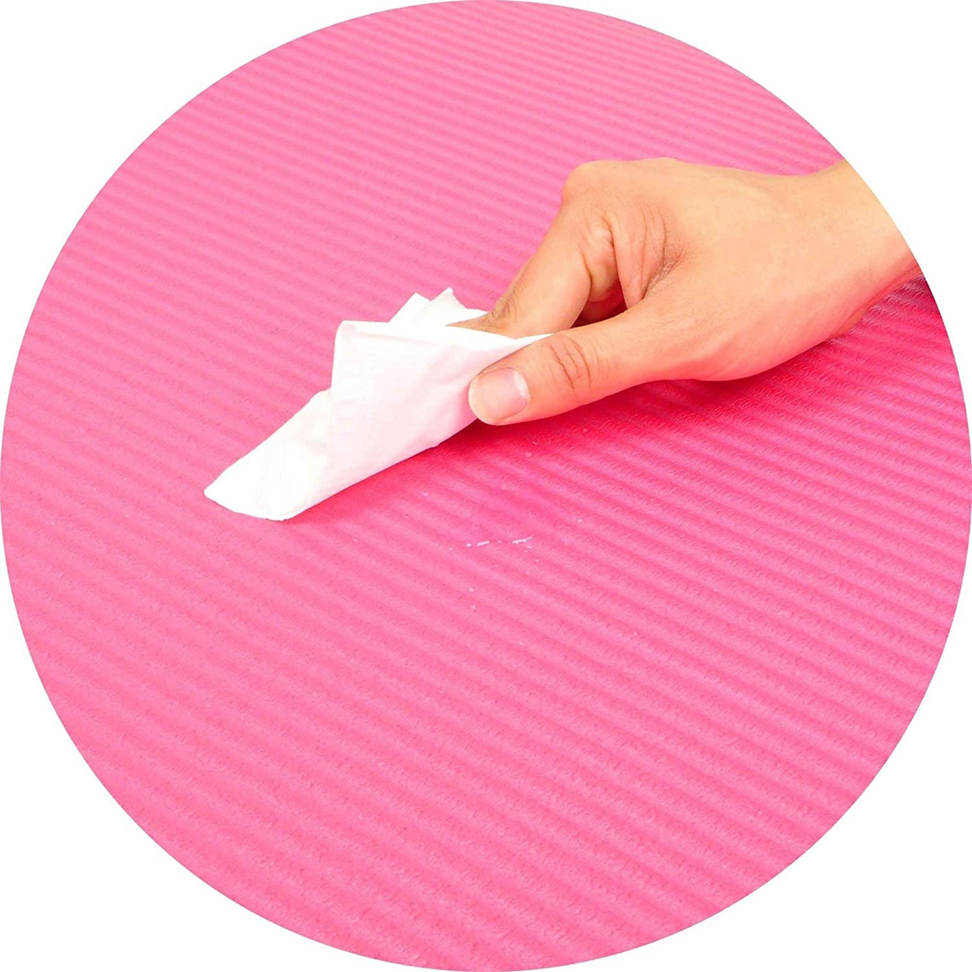 BalanceFrom 1" Extra Thick Exercise Yoga Mat with Carrying Strap, Pink(Open Box) - VMInnovations