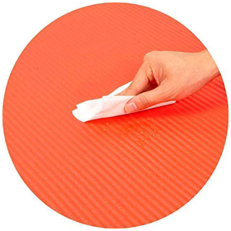 BalanceFrom Fitness 1" Extra Thick Exercise Mat w/Carrying Strap, Red (Used)