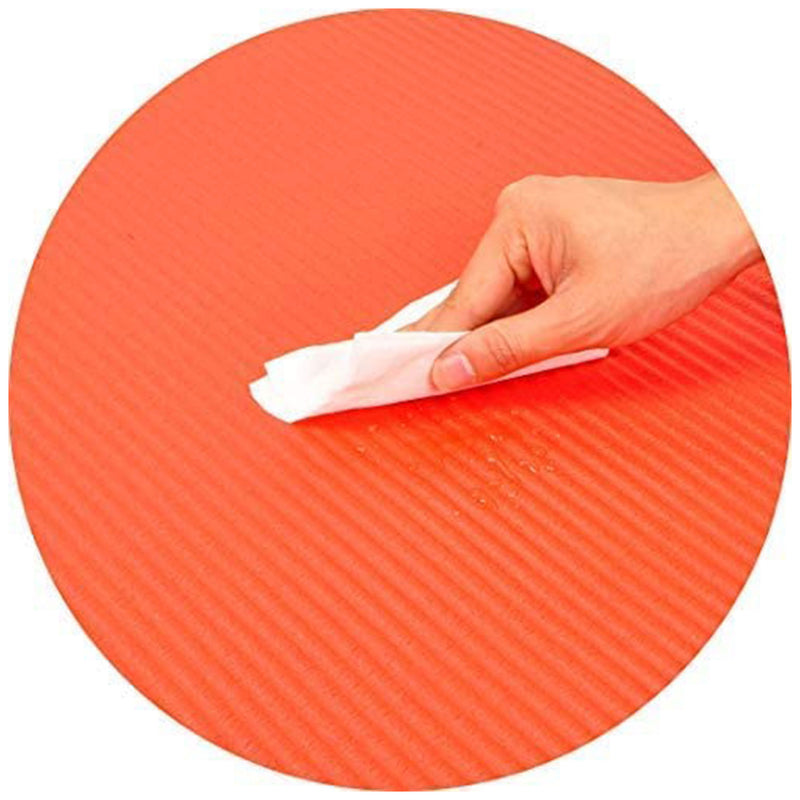 BalanceFrom Fitness GoCloud 1" Extra Thick Exercise Mat w/Carrying Strap, Red