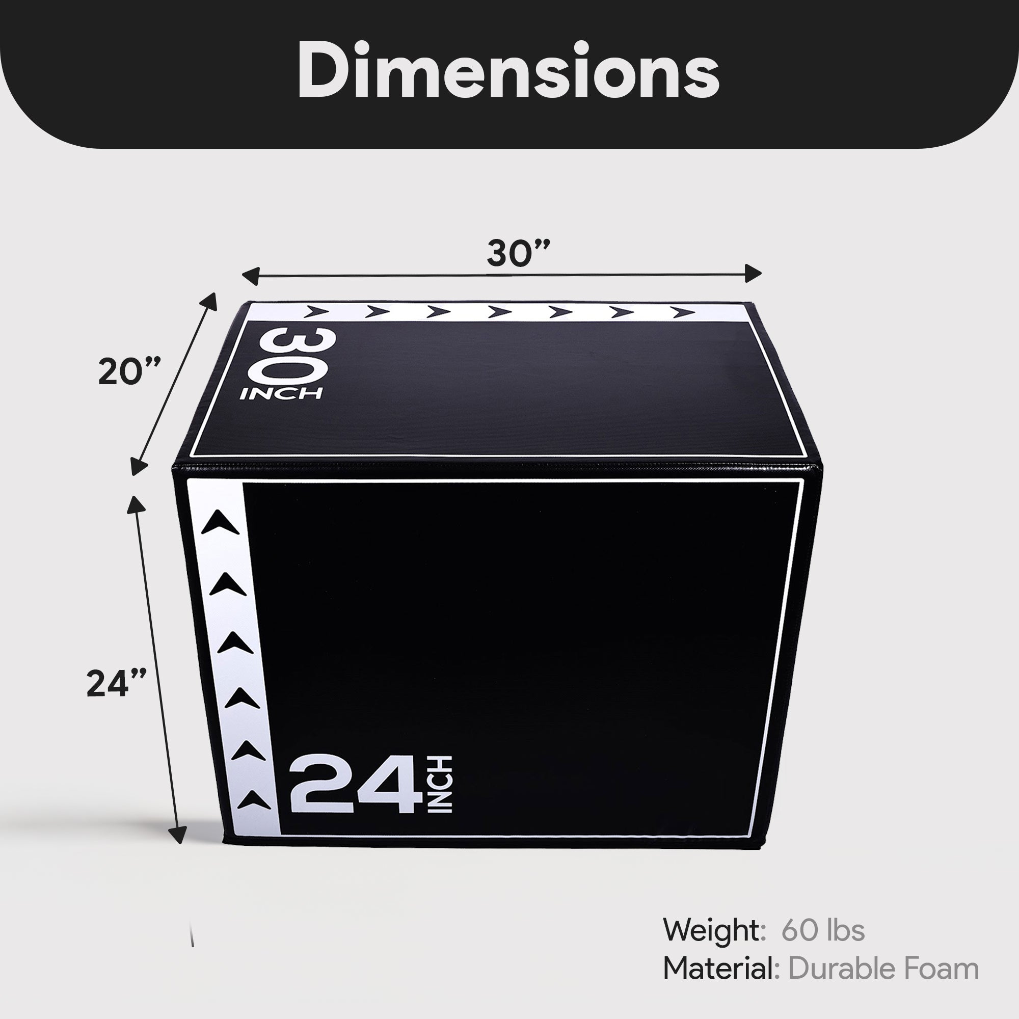 BalanceFrom 60lb Versatile 3-in-1 Plyometric Jumping Exercise Box (Open Box) - VMInnovations