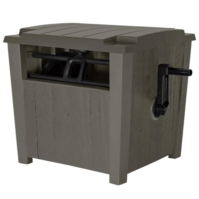 Suncast Farmington Hideaway Outdoor Garden Hose Storage Pot Container, Stoney - VMInnovations