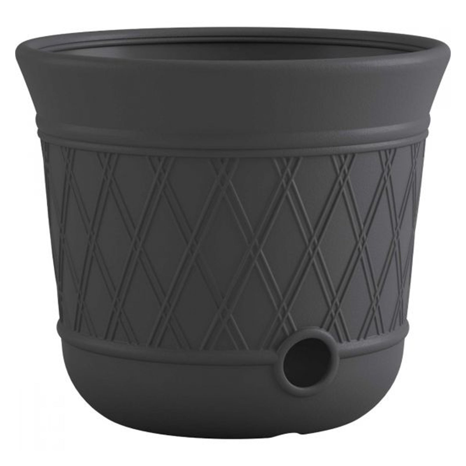 Suncast 14 x 12" Resin Decorative Hideaway Outdoor Garden Hose Storage Pot, Gray - VMInnovations