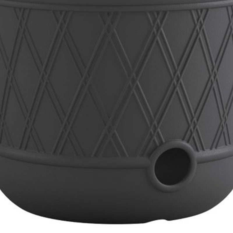 Suncast 14 x 12" Resin Decorative Hideaway Outdoor Garden Hose Storage Pot, Gray