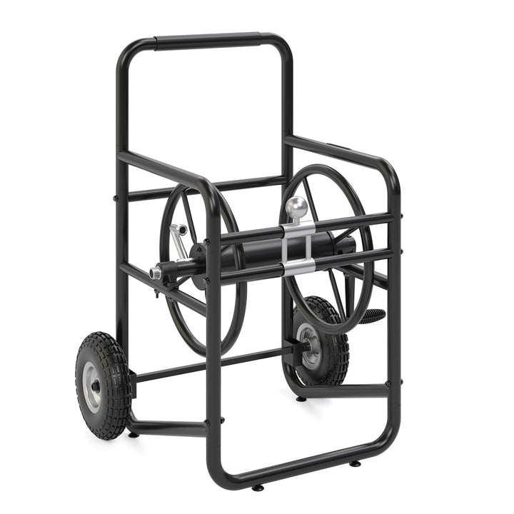 Suncast Professional Portable 200 Foot Garden Hose Reel Cart with Wheels, Black